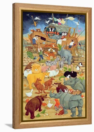 Building Noah's Ark-Linda Benton-Framed Premier Image Canvas