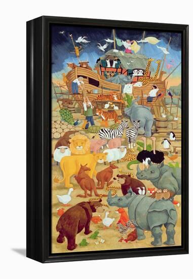 Building Noah's Ark-Linda Benton-Framed Premier Image Canvas