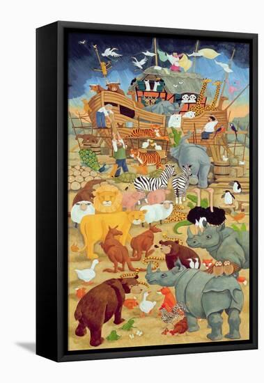 Building Noah's Ark-Linda Benton-Framed Premier Image Canvas