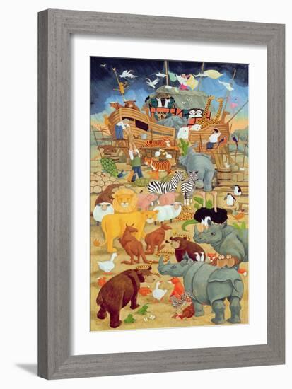 Building Noah's Ark-Linda Benton-Framed Giclee Print