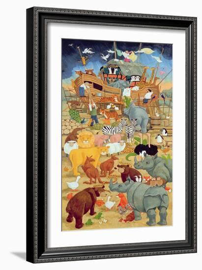 Building Noah's Ark-Linda Benton-Framed Giclee Print