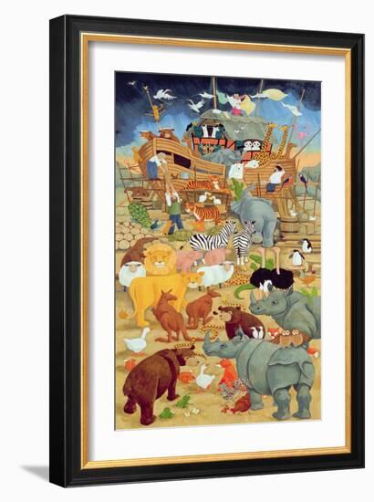 Building Noah's Ark-Linda Benton-Framed Giclee Print