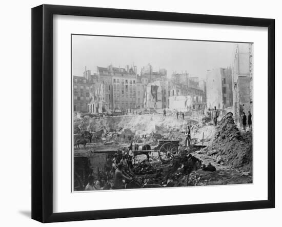 Building of Avenue de L'Opera, Building Site of the Mound of Moulins Near Passage Moliere-Charles Marville-Framed Giclee Print