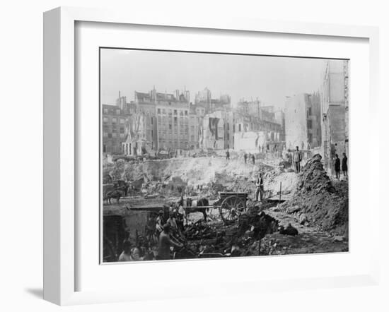 Building of Avenue de L'Opera, Building Site of the Mound of Moulins Near Passage Moliere-Charles Marville-Framed Giclee Print
