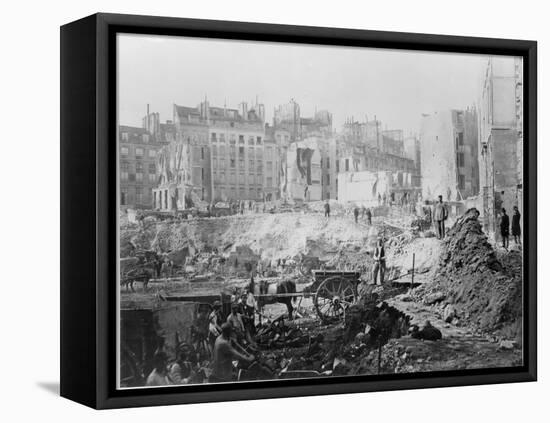 Building of Avenue de L'Opera, Building Site of the Mound of Moulins Near Passage Moliere-Charles Marville-Framed Premier Image Canvas