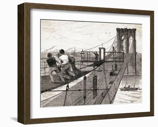 Building of Brooklyn Bridge-null-Framed Giclee Print
