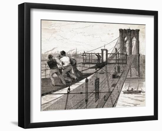 Building of Brooklyn Bridge-null-Framed Giclee Print