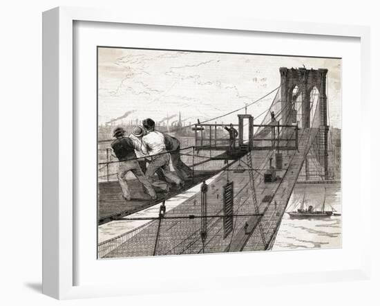 Building of Brooklyn Bridge-null-Framed Giclee Print