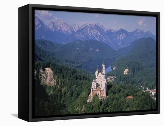 Building on Hill Neuschwanstein Germany-null-Framed Premier Image Canvas