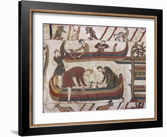 Building Ships in Preparation for War, Bayeux Tapestry, Bayeux, Normandy, France, Europe-Rawlings Walter-Framed Photographic Print