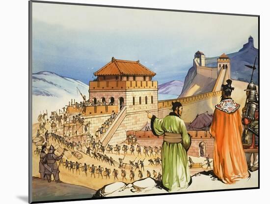 Building the Great Wall of China-Mcbride-Mounted Giclee Print