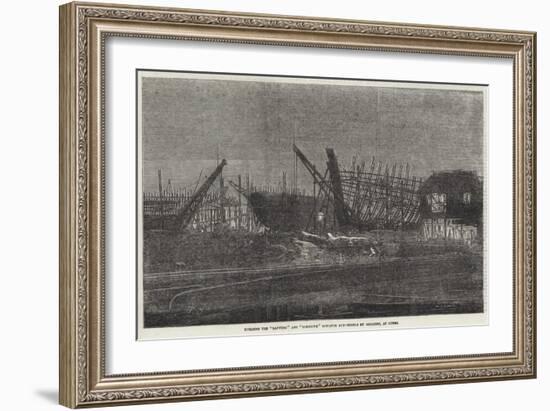 Building the Lapwing and Ringdove Dispatch Gun-Vessels by Gaslight, at Cowes-null-Framed Giclee Print