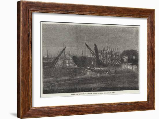 Building the Lapwing and Ringdove Dispatch Gun-Vessels by Gaslight, at Cowes-null-Framed Giclee Print