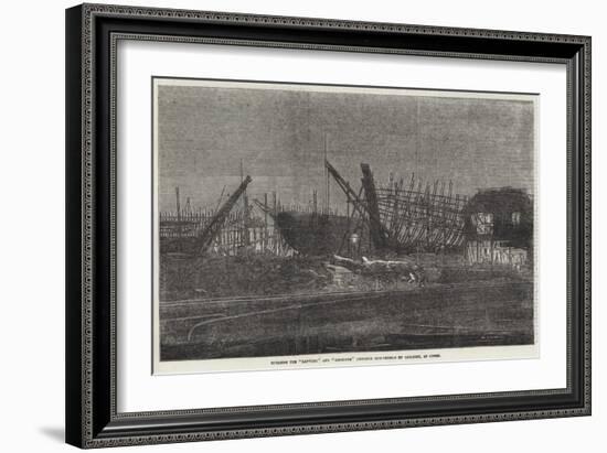 Building the Lapwing and Ringdove Dispatch Gun-Vessels by Gaslight, at Cowes-null-Framed Giclee Print