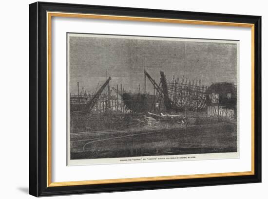 Building the Lapwing and Ringdove Dispatch Gun-Vessels by Gaslight, at Cowes-null-Framed Giclee Print