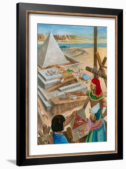 Building the Pyramids (Gouache on Paper)-Peter Jackson-Framed Giclee Print