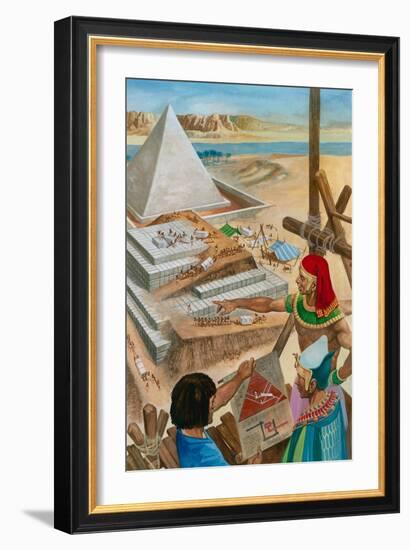 Building the Pyramids (Gouache on Paper)-Peter Jackson-Framed Giclee Print
