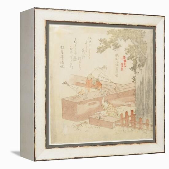 Building the Tsurugaoka Machimangu Shrine-Kubo Shunman-Framed Premier Image Canvas