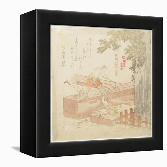 Building the Tsurugaoka Machimangu Shrine-Kubo Shunman-Framed Premier Image Canvas