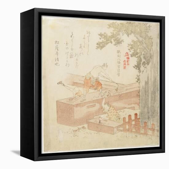 Building the Tsurugaoka Machimangu Shrine-Kubo Shunman-Framed Premier Image Canvas