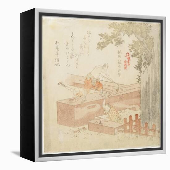 Building the Tsurugaoka Machimangu Shrine-Kubo Shunman-Framed Premier Image Canvas