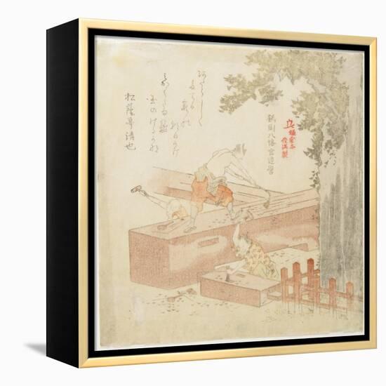 Building the Tsurugaoka Machimangu Shrine-Kubo Shunman-Framed Premier Image Canvas