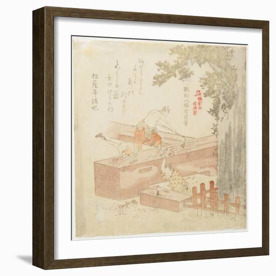 Building the Tsurugaoka Machimangu Shrine-Kubo Shunman-Framed Giclee Print