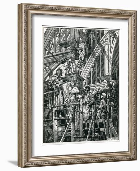 Building Westminster Hall-Peter Jackson-Framed Giclee Print