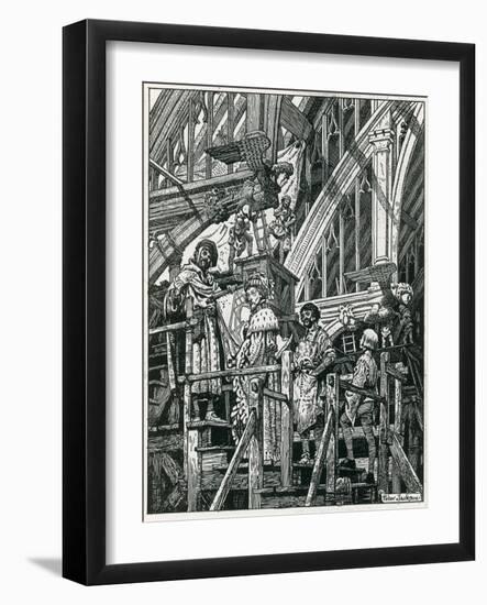 Building Westminster Hall-Peter Jackson-Framed Giclee Print