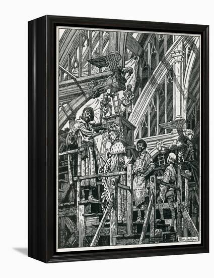 Building Westminster Hall-Peter Jackson-Framed Premier Image Canvas