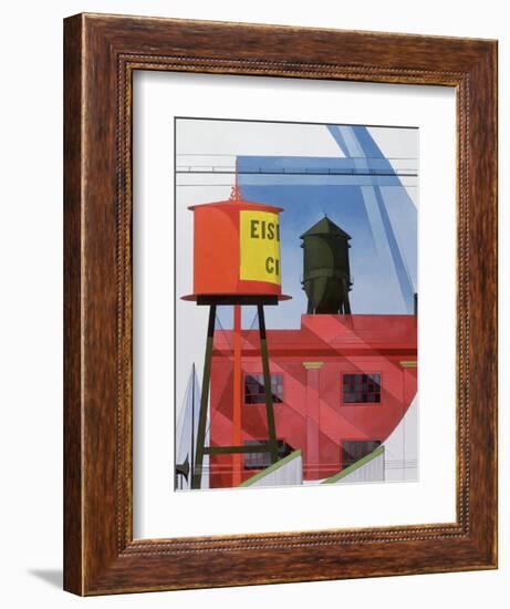 Buildings Abstraction, Lancaster, 1931 (Oil on Board)-Charles Demuth-Framed Premium Giclee Print