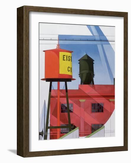 Buildings Abstraction, Lancaster, 1931 (Oil on Board)-Charles Demuth-Framed Giclee Print