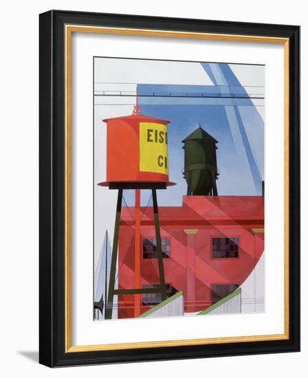 Buildings Abstraction, Lancaster, 1931 (Oil on Board)-Charles Demuth-Framed Giclee Print