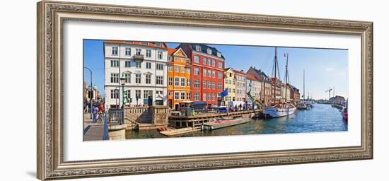 Buildings Along a Canal with Boats, Nyhavn, Copenhagen, Denmark-null-Framed Photographic Print