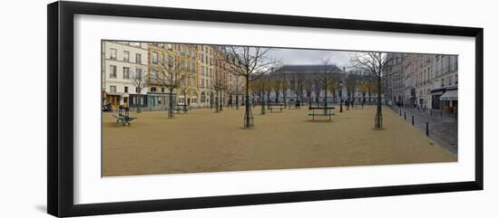 Buildings along a street, Place Dauphine, Paris, Ile-De-France, France-null-Framed Photographic Print