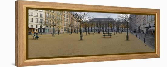 Buildings along a street, Place Dauphine, Paris, Ile-De-France, France-null-Framed Premier Image Canvas