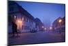 Buildings along Maximilianstrasse at dawn fog, Speyer, Rhineland-Palatinate, Germany-null-Mounted Photographic Print