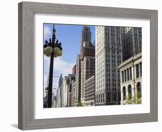 Buildings Along North Michigan Avenue, Chicago, Illinois, United States of America, North America-Amanda Hall-Framed Photographic Print