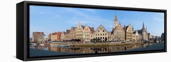 Buildings along the Graslei, Ghent, East Flanders, Flemish Region, Belgium-null-Framed Premier Image Canvas