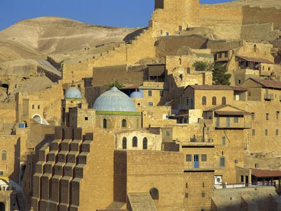 Buildings at the Mar Saba Orthodox Monastery Near Bethlehem, Judean Desert, Israel, Middle East ...