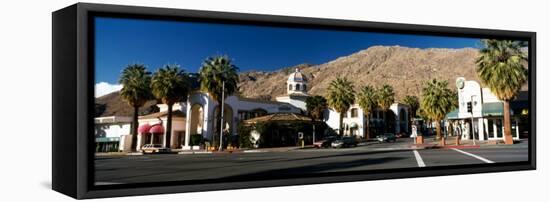 Buildings at the Roadside, Palm Springs, Riverside County, California, USA-null-Framed Premier Image Canvas