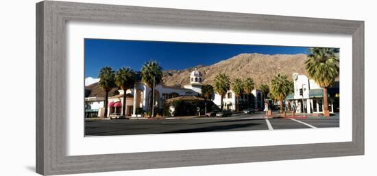 Buildings at the Roadside, Palm Springs, Riverside County, California, USA-null-Framed Photographic Print