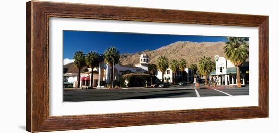 Buildings at the Roadside, Palm Springs, Riverside County, California, USA-null-Framed Photographic Print