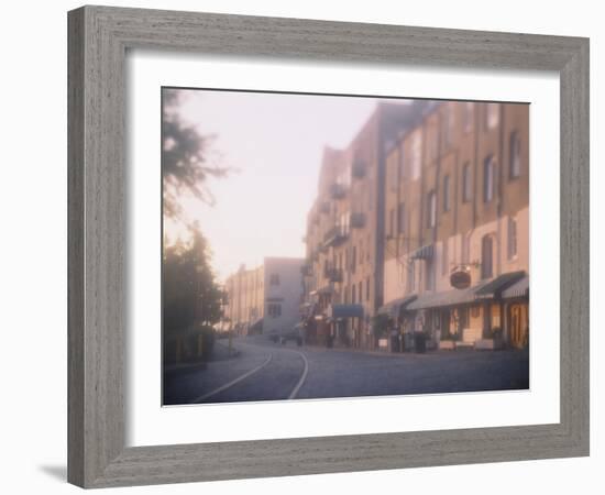 Buildings at the Roadside, Savannah, Georgia, USA-null-Framed Photographic Print