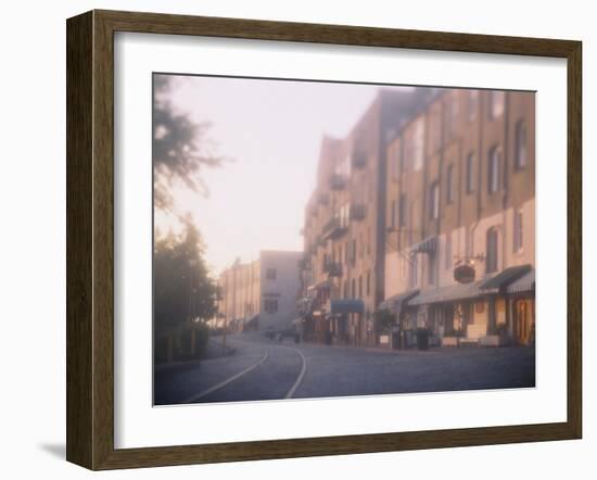 Buildings at the Roadside, Savannah, Georgia, USA-null-Framed Photographic Print