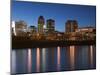 Buildings at the Waterfront, Des Moines River, Des Moines, Iowa, USA-null-Mounted Photographic Print