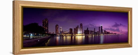 Buildings at the Waterfront, Hancock Building, Lake Michigan, Chicago, Cook County, Illinois, USA-null-Framed Premier Image Canvas