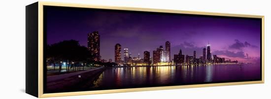 Buildings at the Waterfront, Hancock Building, Lake Michigan, Chicago, Cook County, Illinois, USA-null-Framed Premier Image Canvas