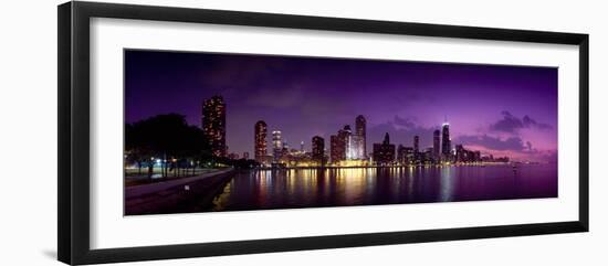 Buildings at the Waterfront, Hancock Building, Lake Michigan, Chicago, Cook County, Illinois, USA-null-Framed Photographic Print