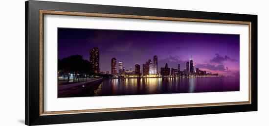 Buildings at the Waterfront, Hancock Building, Lake Michigan, Chicago, Cook County, Illinois, USA-null-Framed Photographic Print